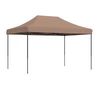 Tente de réception pliable escamotable marron 410x279x315 cm | Facile à déplacer, garde vos invités au sec lors d'événements en plein air, se replie pour un rangement compact