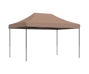 Tente de réception pliable escamotable marron 410x279x315 cm | Facile à déplacer, garde vos invités au sec lors d'événements en plein air, se replie pour un rangement compact