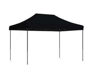 Tente de réception pliable escamotable noir 410x279x315 cm | Design pliable compact pour un rangement facile, construction en tissu Oxford imperméable, assemblage rapide, sans stress