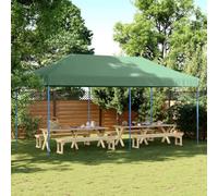 Tente de réception Pliable escamotable Vert 580x292x315 cm, Toile Polyester avec Cadre Acier Enduit de Poudre, abri extérieur Pop-up idéal pour Jardin terrasse Camping et événements en Plein