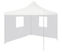Vidaxl Tente De Réception Pliable Avec 2 Parois 3x3 M Acier Blanc Blanc