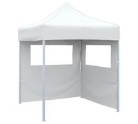 Vidaxl Tente Réception Pliable Professionnelle 2x2 M Acier Blanc Blanc