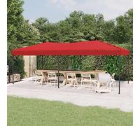 Tente de réception, pliable, rouge, 3 x 6 m, auvent, terrasse, pour fête, mariage, activités commerciales