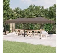 Tente de réception pliable taupe 3 x 6 m, tissu Oxford 210D, résistant aux UV et imperméable, cadre en acier robuste, idéale pour le jardin, le camping, les événements en plein air, les pique-niques