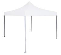 Tente de Réception Pliante, 2x2 m en Acier et Toit Oxford 600D, Chapiteau de Jardin Exterieur Résistant aux UV, pour Marchés, Événements Sportifs, Mariages, Blanc, 2x2x3.15 m