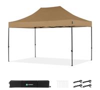 Tente de réception pliante 3x4,5 m beige - tonnelle easy-up, étanche 3000 mm & UV 50+ | VONROC