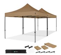 Tente de réception Premium Easy-Up - 6x3 m | Ensemble incl. 2x tente de fête et 1x kit de connexion - Beige