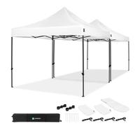 VONROC Tente de réception - 6x3 m - Pliante - Protection UV 50+ - Imperméable - Ensemble Incl. 2 tentes de Fête et 1 Kit de Connexion -Design Modulaire -Cadre en acier -Blanc - Sac de Rangement Inclus