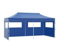 Tente de Réception Professionnelle, 3x6m Pliable avec 4 Parois Latérales, Toit Oxford 600D Imperméable, Chapiteau de Jardin Exterieur pour Mariages, Marchés, Événements,Bleu Acier, 300 x 600 x 235 cm