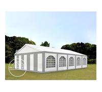 Tente de réception TOOLPORT 5x10m gris-blanc en PVC 240g/m² étanche et résistante aux UV