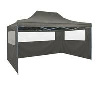 Tente de réception - UMR - pliable - avec 3 parois - 3x4 m - Acier - Anthracite