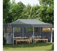 vidaXL Tente de réception pliable 3 x 6 m avec parois Anthracite Blanc