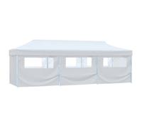 Vidaxl Tente De Réception Escamotable Avec 8 Parois 3 X 9 M Blanc Blanc