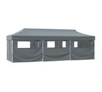 vidaXL Tente de réception pliable avec 8 parois 3 x 9 m Anthracite
