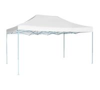 Tente De Fête Pliable Avec Toit Pvc Oxford Imperméable & Cadre En Acier 3x4,5 M Blanc