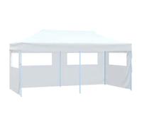 vidaXL Tente de réception pliable 3x6 m – 4 parois – Acier crème
