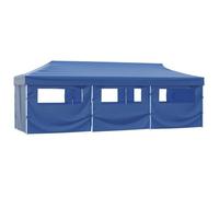 vidaXL Tente de réception pliable avec 8 parois 3x9 m Bleu