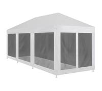 vidaXL Tente de réception 9 x 3 m – 8 parois en maille – Montage facile – Acier enduit de poudre