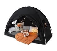Tente de rêve for lit superposé for Enfants, auvent occultant, Tente de lit for Tout-Petits, Espace privé, Maison de Jeu, Couverture de Couchage(Black)