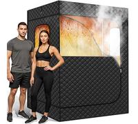 Tente de sauna à vapeur portable pour 2 personnes pour une utilisation domestique et intérieure - Spa complet et récupération avec contrôle de la vapeur à 9 niveaux, 2 cuiseurs vapeur surdimensionnés