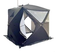 Tente de sauna d'extérieur portable pour 3 à 5 personnes, abri de pêche sur glace isolé avec aération de fumée, bidon de camping thermique à 3 couches pour jardin, jardin et pêche en hiver