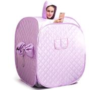 Tente de Sauna, Tente de Sauna Pliable Portable pour la Maison, Tentes à Vapeur pour Une Personne à Couverture complète avec Chapeau, Violet, pour la Maison