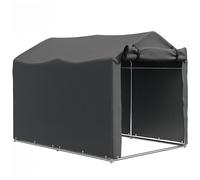 Tente De Stockage - Abri De Jardin Dim. 2 X 1,6 X 1,65 M - Porte Enroulable Zippée - Métal Galvanisé Pe Gris