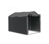 Tente de stockage - abri de jardin dim. 2 x 1,6 x 1,65 m - porte enroulable zippée - métal galvanisé PE gris