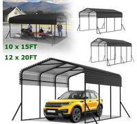 Tente de stockage métallique LARS360 12x20 ft - Garage extérieur résistant aux intempéries & garage mobile pour voitures, remorques, machines de jardinage & animaux de pâturage - Cadre en acier stable