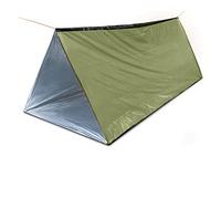 Tente de survie d'urgence 150 x 250 cm imperméable en Mylar pour 2 personnes - Abri thermique pour la randonnée, le camping - Vert