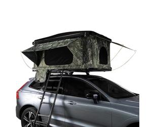 Tente de Toit Camouflage pour Voiture, 4x4,Van Camping- 2 à 3 Personnes -Coque Rigide & Ouverture Pop Up 3/15sec -Matelas Intégré 55mm Echelle Téléscopique [Filet de Stockage & Lampe Torche Inclus]
