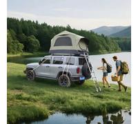 Tente de toit gonflable de voiture pour SUV - 30 kg - Ultra légère - 15 cm - Fond Drop Stitch étanche 300D - Avec échelle et pompe - Vert/noir - 2 à 3 personnes