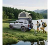 Tente de toit gonflable pour voiture, jeep, SUV, 1 à 3 personnes, imperméable, avec pompe à main, matelas et échelle télescopique, PU3000 mm, UPF50+, vert/noir, 220 x 145 x 133 cm