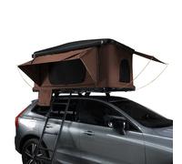Tente de Toit Marron pour Voiture, 4x4,Van Camping- 2 à 3 Personnes -Coque Rigide & Ouverture Pop Up 3/15sec -Matelas Intégré 55mm Echelle Téléscopique [Filet de Stockage & Lampe Torche Inclus]