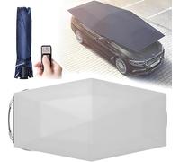 Tente de Voiture entièrement Automatique, abri de Voiture Pliable et Portable, Pare-Soleil de Toit électrique, auvent de Voiture pour l'extérieur,Silver-4.9m