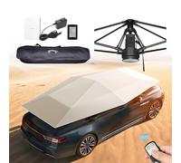 Tente de Voiture Universelle Entièrement Automatique, Abri de Voiture Mobile, Parapluie de Protection Automatique Portable Plié, Couverture d'auvent de Voiture Anti-Soleil,Navy blue-4.8m/189''