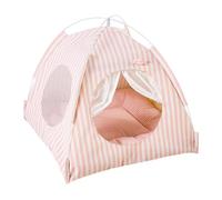 Tente d'enclos pour animaux de compagnie - Tente semi-fermée en maille, confortable, coussin de repos pour animaux avec maille amovible et lavable pour lapin