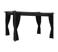 Tente d'extérieur anthracite 4 x 3 m avec cadre en acier avec tissu polyester enduit de PA, facile à assembler pour patio, jardin, fête, pare-soleil