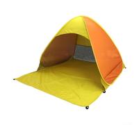 Tente d'extérieur automatique avec tissu polyester imperméable et protection UV UPF 50+ pour la pêche, le camping et l'ombre au bord de la piscine (orange et jaune)