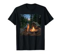 Tente d'extérieur Berger Australien avec feu de Camp T-Shirt