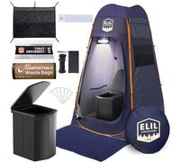Tente d'intimité pop-up pour toilettes portables pour adultes - Toilettes portables de camping avec tapis de sol et capteur lumineux - Pot de toilette portable pour camping - Tente de salle de bain et