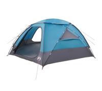 Tente Dôme 12 Personnes Bleu Polyester 185T avec Capot de Pluie Amovible | Comprend un kit de poteau en fibre de verre, 6 tendeurs, 12 piquets, sac de transport, E-Port, dômes lumineux