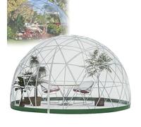 Tente dôme de jardin à bulles avec housse en PVC, design ventilé, respirant, résistant au vent et à la neige, convient pour 4 à 12 adultes, porte zippée pour jardin, cour, terrasse - 3,6 m