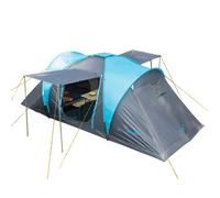 Skandika Hammerfest 4 - Tente dôme familiale - 4 Personnes - 500 x 220 - Bleu/Bleu foncé - avec ou sans Tapis de Sol Cousu et/ou avec cabines Sombres (avec Tapis de Sol Cousu et cabines Sombres)