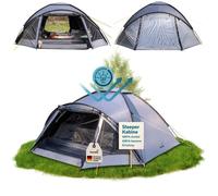 Tente dôme igloo camping - Skandika Dale 4S leeper - Technologie Sleeper, cabine noire, étanche , 2 entrées, moustiquaire