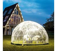 Tente dôme pour le camping et l'extérieur, tente igloo de 3,6 m avec revêtement en PVC, fenêtres et porte, tente de jardin familiale pour toutes les saisons