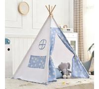 Tente Eenfant Interieur,Tipi Enfant Lumièress et Drapeaux, Cabane Enfant Interieur,Tente de Jeu Pours Enfants Princesses, Convient aux Garçons et aux Filles (C-Lapin Bleu-[160x140x145cm])