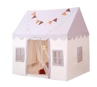 Tente Enfant, Cabane Enfant Intérieure avec Tapis, Lumières et Drapeaux, Tente de Jeu pour Enfants Princesse,Château de Princesse Tente pour 3 à 13 Ans,122 x97 x130CM