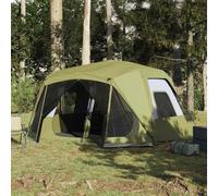 Tente Familiale 10 Personnes, Imperméable et Résistante, Ouverture Rapide, Double Toit Amovible, Tente de Camping Spacieuse, Tente Trek Polyvalente, Vert, Dimensions 443 x 437 x 229 cm