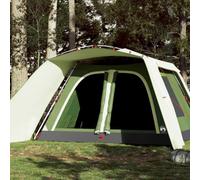 Tente Familiale 9 Personnes, Imperméable Polyester 190T, Double Toit Amovible, Auvent Intégré, Tente de Camping et Tente Trek, Quick Release, Vert, 563 x 328 x 229 cm